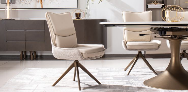Silla de Piel Giratoria Ayre Beige