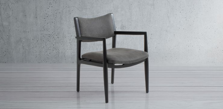 Silla Huxley Negro Tela Nobuck