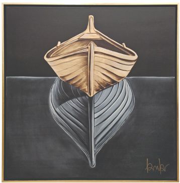 Cuadro Decorativo 140 X 140 Cm Nautico Dorado