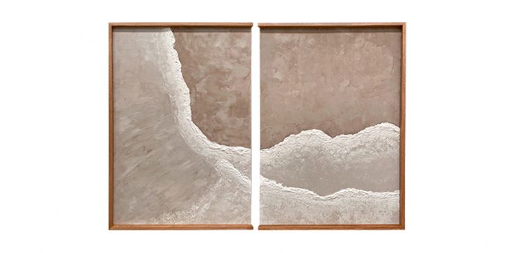 Cuadro Decorativo 80 x 120 cm Naab Gris 2 Piezas