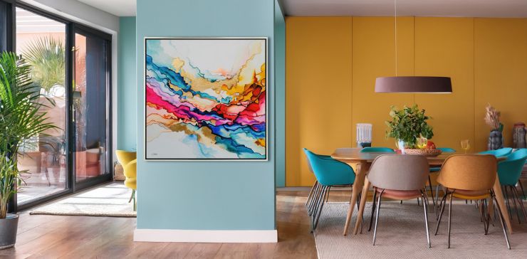 Cuadro Decorativo 110 x 110 cm Difracción Multicolor