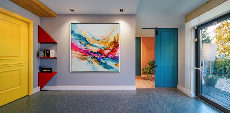 Cuadro Decorativo 140 x 140 cm Difracción Multicolor