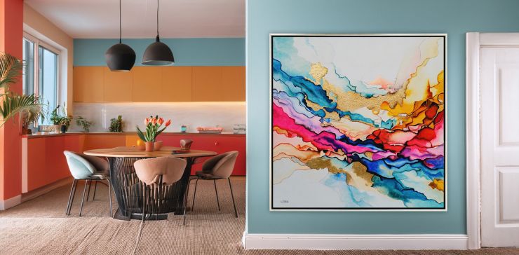 Cuadro Decorativo 180 x 180 cm Difracción Multicolor