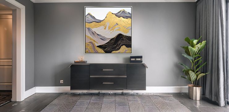 Cuadro Decorativo 110 x 110 cm Montañoso Multicolor