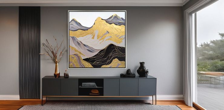 Cuadro Decorativo 140 x 140 cm Montañoso Multicolor