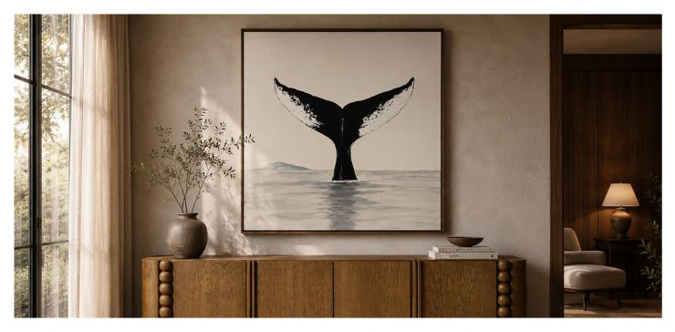 Cuadro Decorativo 150 x 150 cm Whale Multicolor