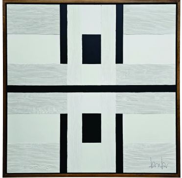 Cuadro Decorativo 120 x 120 cm Simetria Negro