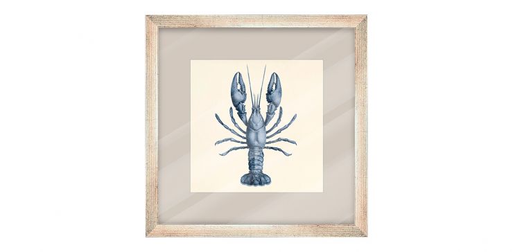 Cuadro Decorativo 60 x 60 cm Ocean Lobster Plata