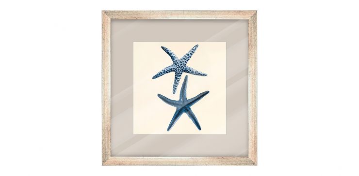 Cuadro Decorativo 60 x 60 cm Ocean Starfish Plata