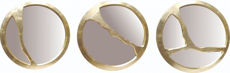 Espejo 69 X 69 Cm Tres Raices Dorado 3 Piezas