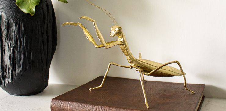 Figura Decorativa Mantis Cnr Dorado