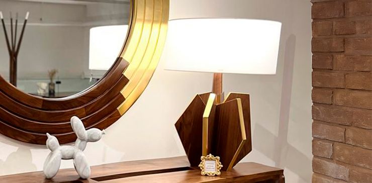 Lámpara de Mesa Nogal Gema