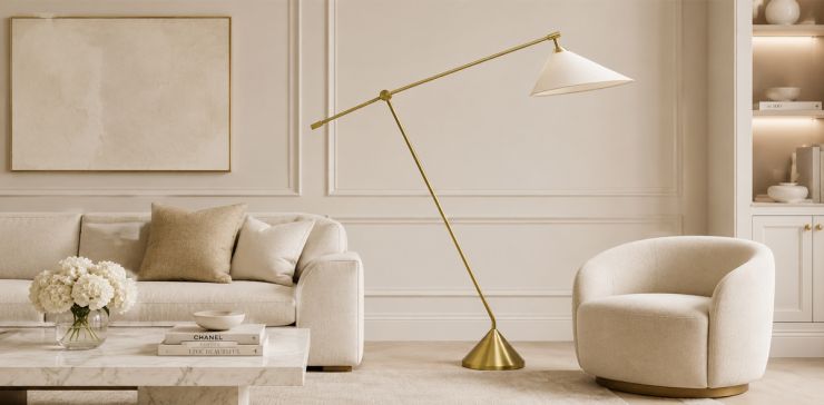 Lámpara de Piso 47 x 177 cm Hera Dorado