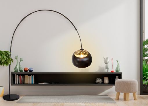 Lámpara de Piso Arco Gris