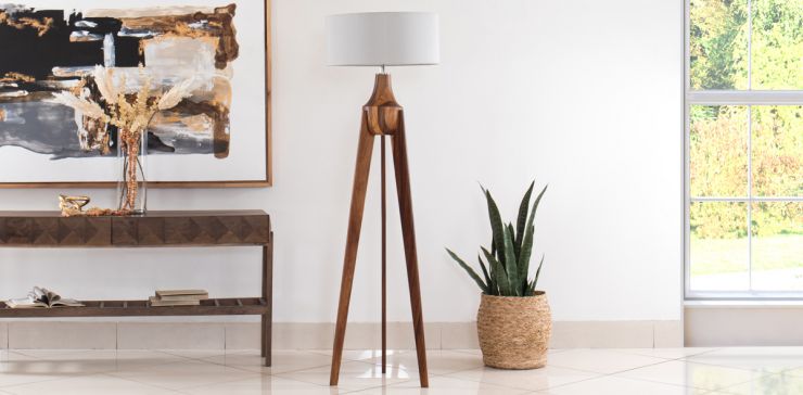 Lámpara de Piso Ligna Rey Gris