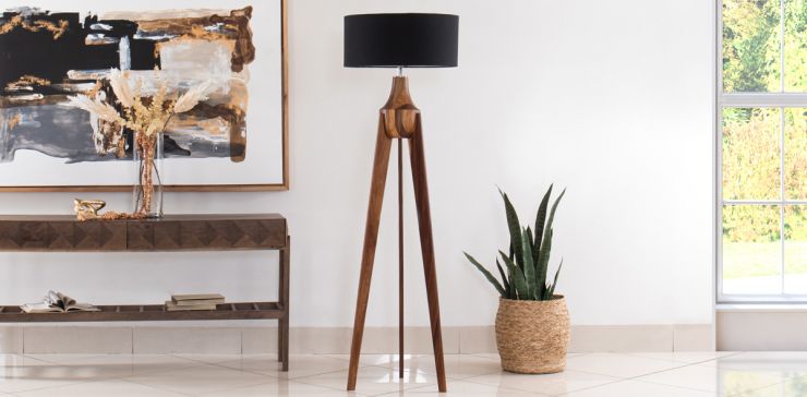 Lámpara de Piso Parota Ligna Rey Negro