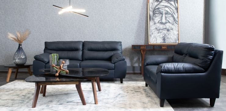 Sala de Piel Fremont Azul Cobalto