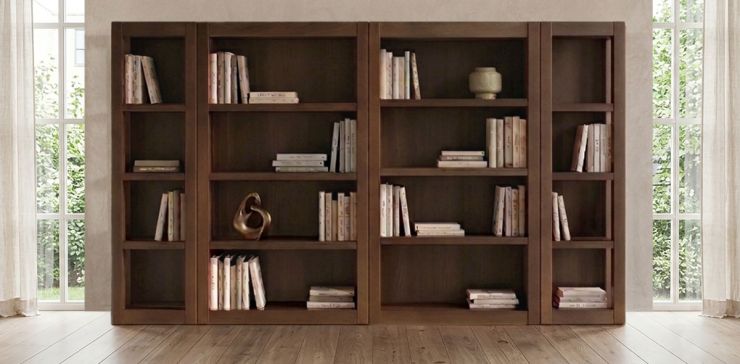 Libreros Britz Nogal 4 piezas Simétrica