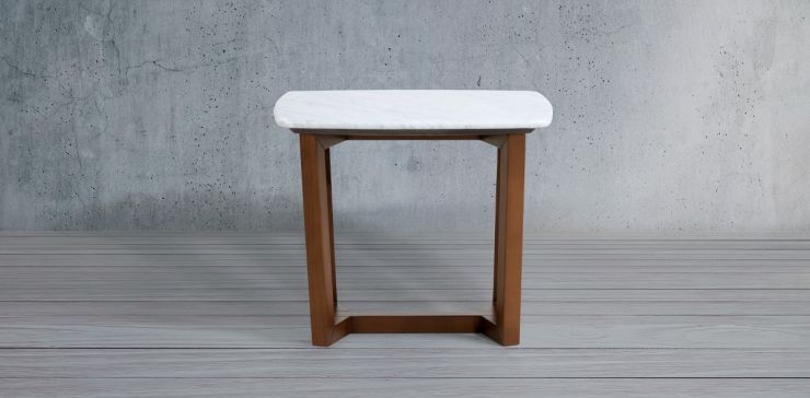 Mesa Lateral Huxley Nogal Mármol