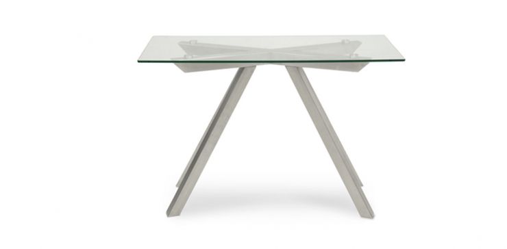 Mesa Consola Cuadrada de Cristal 110 x 45 cm Zeit Plata