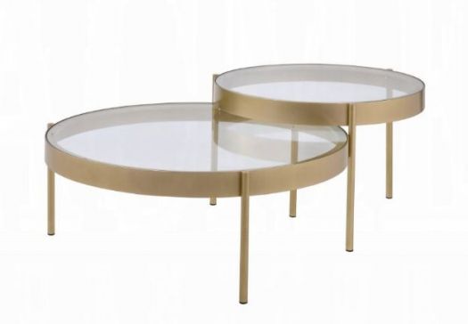 Juego de Mesas Rectangular Andover Dorado 2 Piezas