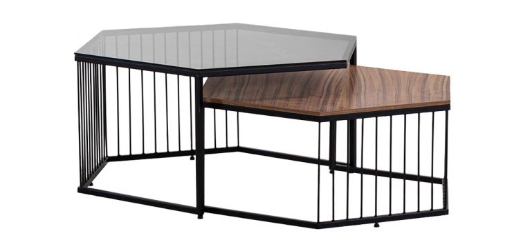 Juego de Mesas 100 x 100 cm Cien Fuegos Parota 2 Piezas