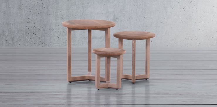 Juego de Mesas Trifecta Rosa Morada 3 Piezas