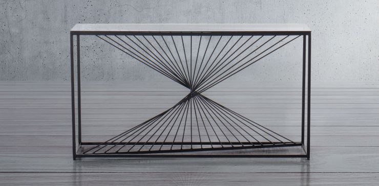 Mesa Consola de Cristal Volcano Negro