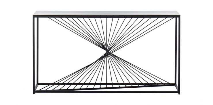 Mesa Consola de Cristal Volcano Negro