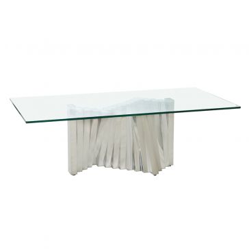 Mesa de Centro 130 X 70 Cm Rectangular Luna Vidrio