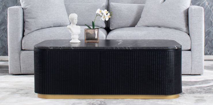 Mesa de Centro de Granito 140 x 80 cm Astor Negro