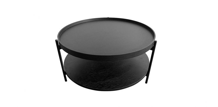 Mesa De Centro Redonda Karol Negro