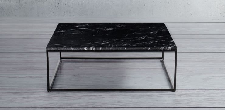 Mesa De Centro Cuadrada Stone Mármol Monterrey