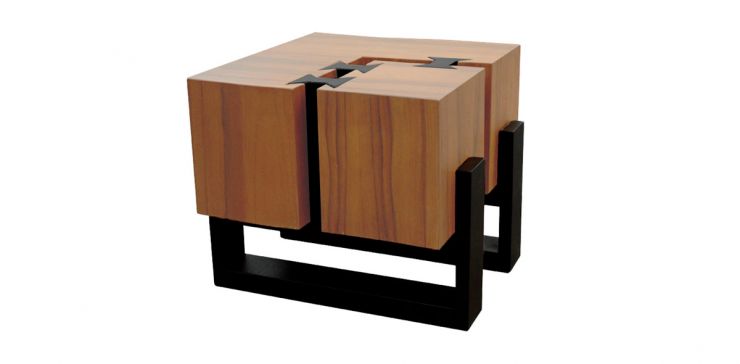 Mesa Lateral Cuadrada 62 x 60 cm Arcano Parota