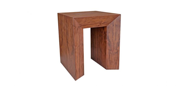Mesa Lateral Cuadrada 50 x 50 cm Grey Nogal