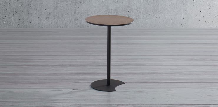 Mesa Lateral Redonda Pacman Nogal