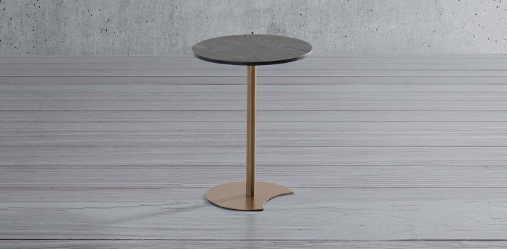 Mesa Lateral Redonda Pacman Dorado