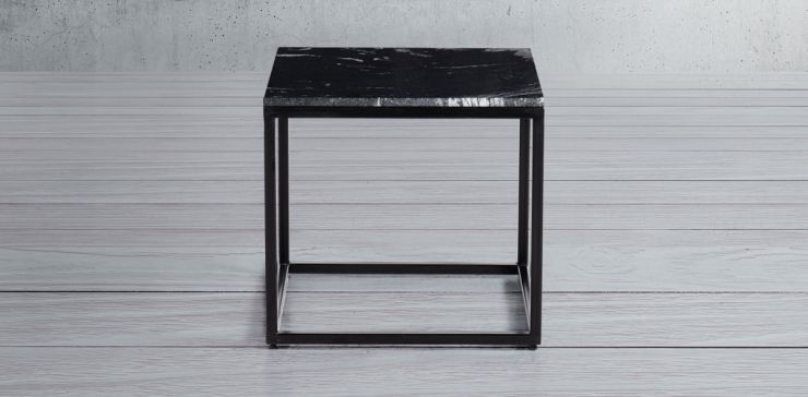 Mesa Lateral Cuadrada Stone Mármol Monterrey
