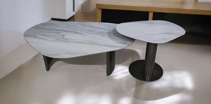Mesa Ocasional Irregular Navi Blanco 2 Piezas
