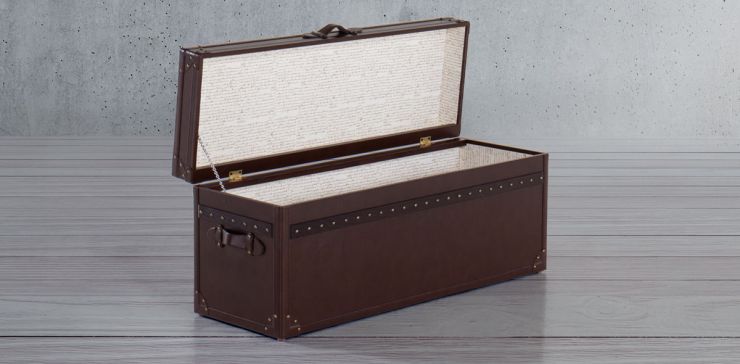 Baúl Bamberg Moka Cognac Pie De Cama