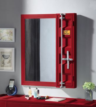 Espejo Cargo Metal Rojo