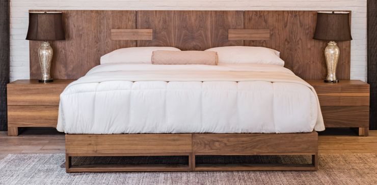 Base Cama King Finn Nogal Natural