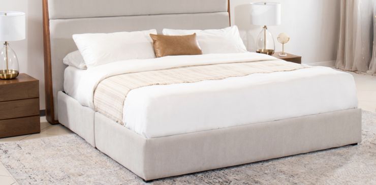 Base de Cama King Size Madeira Pl Beige