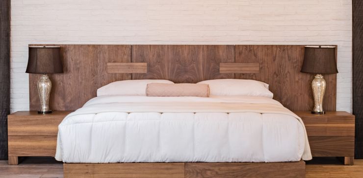 Cabecera King Size Finn Madera Nogal