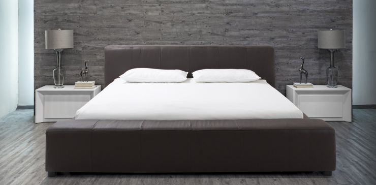 Cama King Size Camerún Chocolate Piel