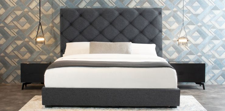 Cama King Size Alina II Gris