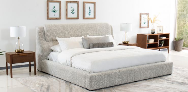 Cama Queen Size Joyce Gris Mushroom