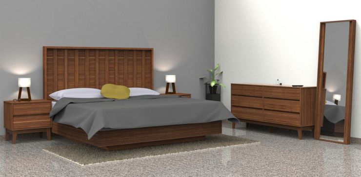 Cabecera King Size Kore Nogal con 2 Burós