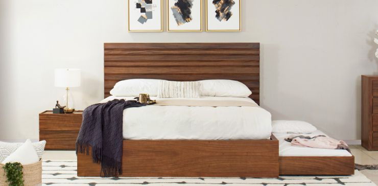 Cama King Size con Cama Baja Parota Montreal
