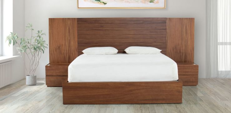 Cabecera King Size con Extensión y 2 Burós Montreal Parota